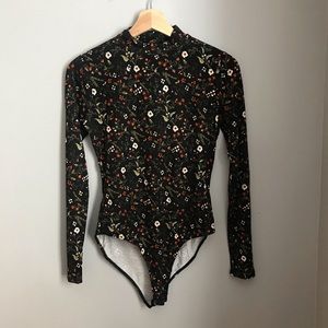 Mockneck Floral Body Suit